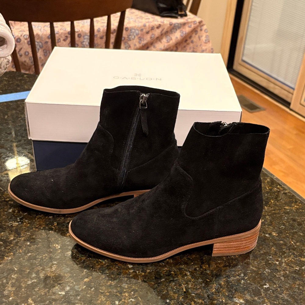 Caslon black suede ankle boots